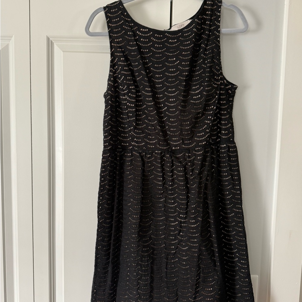 Loft Eylet Black Sleeveless Dress